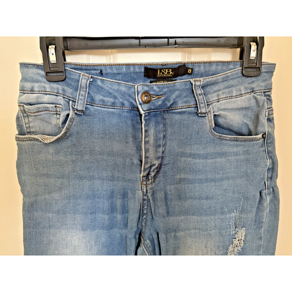 L&B Lucky & Blessed Bell Bottom Mid Rise Flare Jeans Stretch Women's Sz 8 - Picture 3 of 6